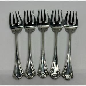 Reed & Barton 18/8 Stainless Mandolin Salad Forks Set of 5 Vintage Very Nice